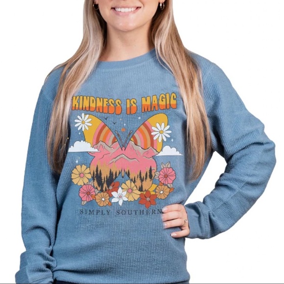 ✨🆕🧡🦋SIMPLY SOUTHERN KINDNESS IS MAGIC CORDED SWEATSHIRT🦋🧡 - Picture 5 of 6